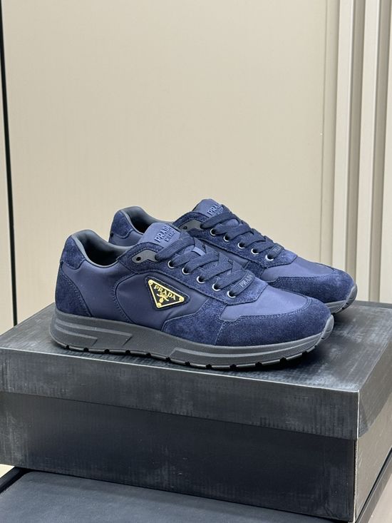 Prada Suede Nylon Splicing Breathable Casual Sneakers