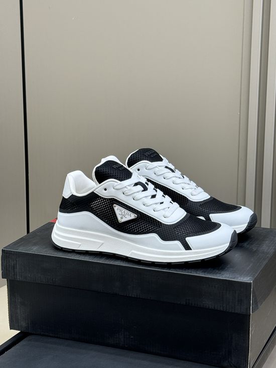 Prada Suede Nylon Splicing Breathable Casual Sneakers