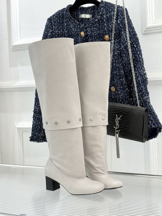 Paloma Wool Convertible Rivet Decor Square Toe Chunky Heel Boots