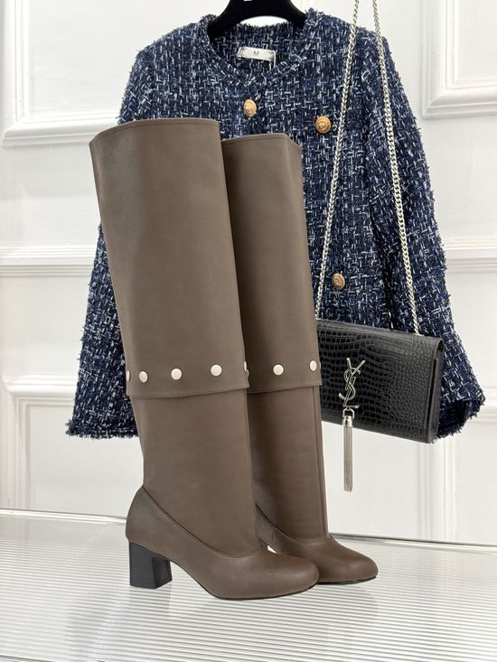 Paloma Wool Convertible Rivet Decor Square Toe Chunky Heel Boots
