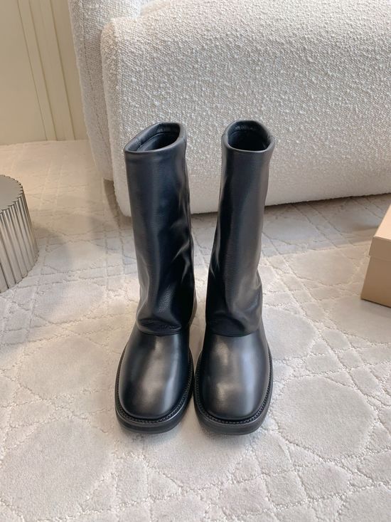 Miista Classic Leather Rider Boots with Durable Sole