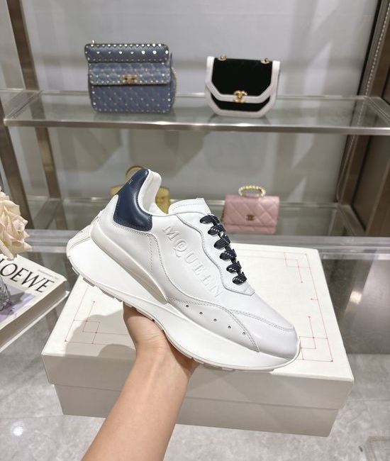 McQueen Premium Leather Casual Sports Shoes Breathable Soft Lining