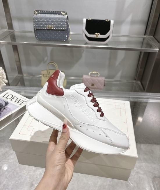 McQueen Premium Leather Casual Sports Shoes Breathable Soft Lining