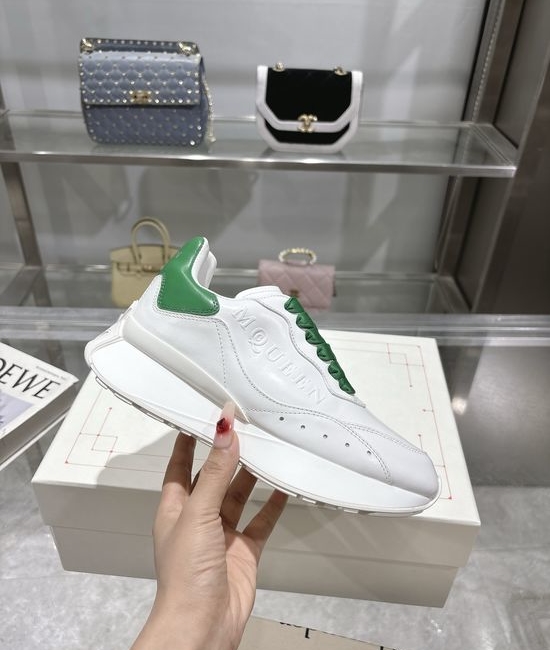 McQueen Premium Leather Casual Sports Shoes Breathable Soft Lining