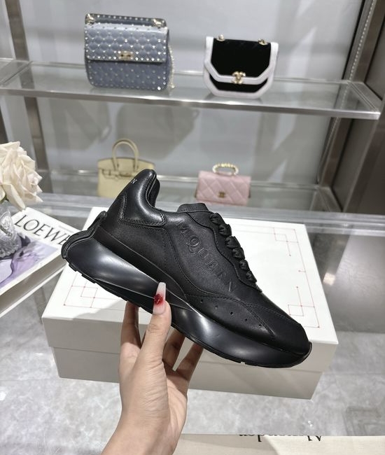 McQueen Premium Leather Casual Sports Shoes Breathable Soft Lining