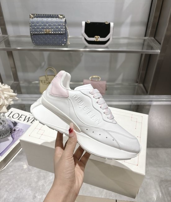 McQueen Premium Leather Casual Sports Shoes Breathable Soft Lining