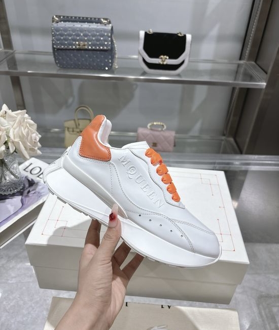 McQueen Premium Leather Casual Sports Shoes Breathable Soft Lining