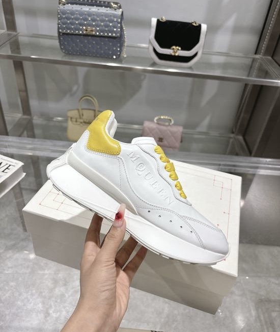 McQueen Premium Leather Casual Sports Shoes Breathable Soft Lining