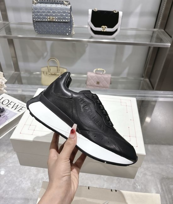 McQueen Premium Leather Casual Sports Shoes Breathable Soft Lining