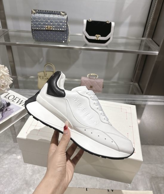 McQueen Premium Leather Casual Sports Shoes Breathable Soft Lining