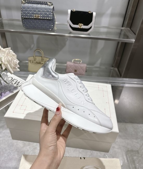 McQueen Premium Leather Casual Sports Shoes Breathable Soft Lining