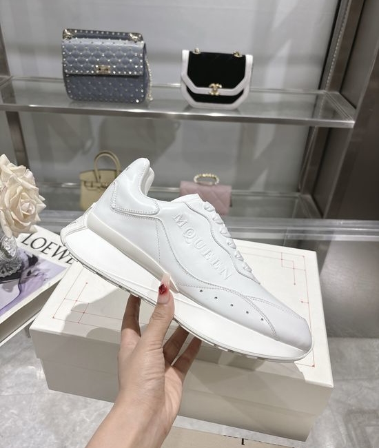 McQueen Premium Leather Casual Sports Shoes Breathable Soft Lining