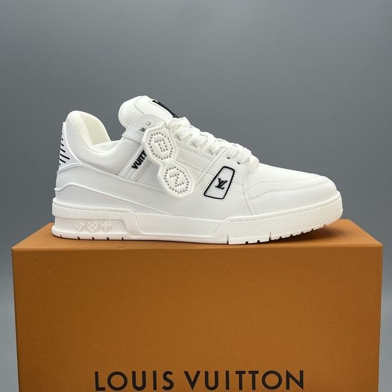 Louis Vuitton LV Limited Edition Leather Sneakers with Signature Details Durable Outsole