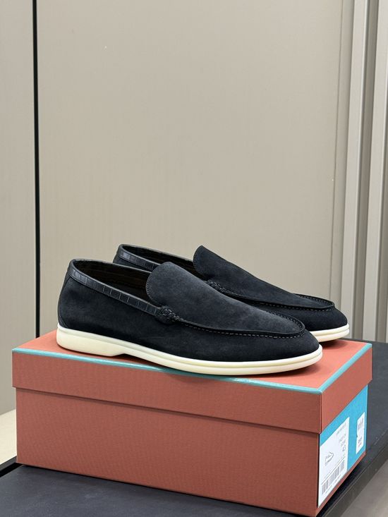 Loro Piana Crocodile Embossed Leather Loafers Classic Style