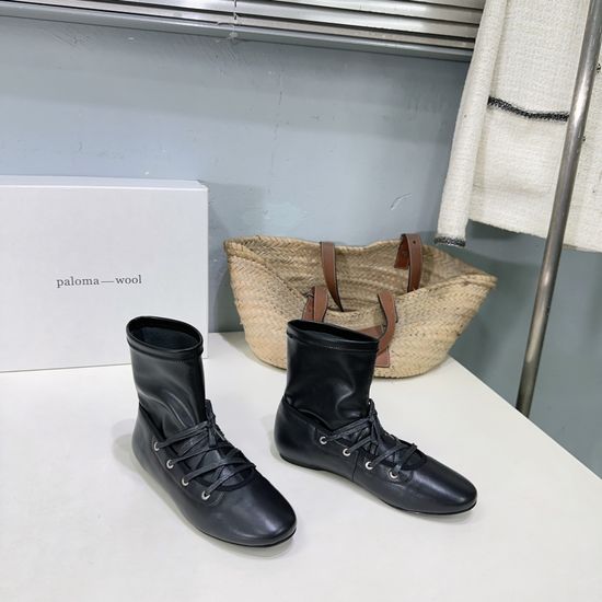 Alo Lace-up Stretch Flat Ankle Boots with Soft Lining