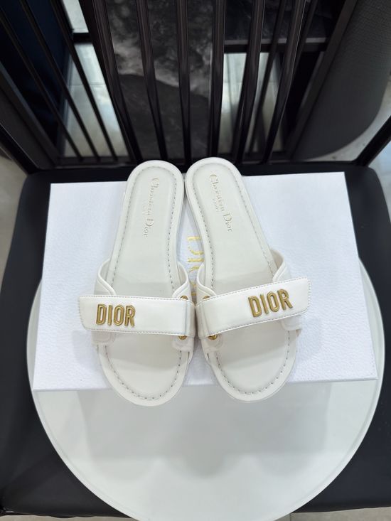 Christian Dior Hook and Loop Fastener Casual Beach Slide Sandals