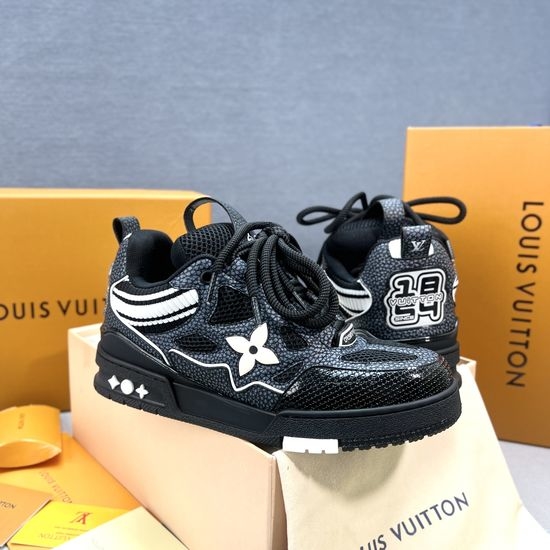 Louis Vuitton LV Premium Leather Low-top Skate Sneakers Comfortable Breathable Sturdy