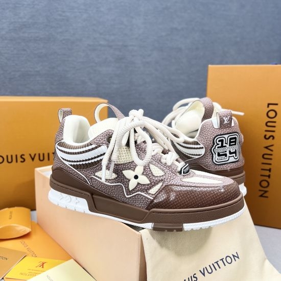 Louis Vuitton LV Premium Leather Low-top Skate Sneakers Comfortable Breathable Sturdy