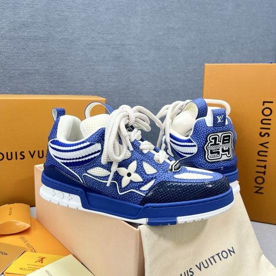 Louis Vuitton LV Premium Leather Low-top Skate Sneakers Comfortable Breathable Sturdy