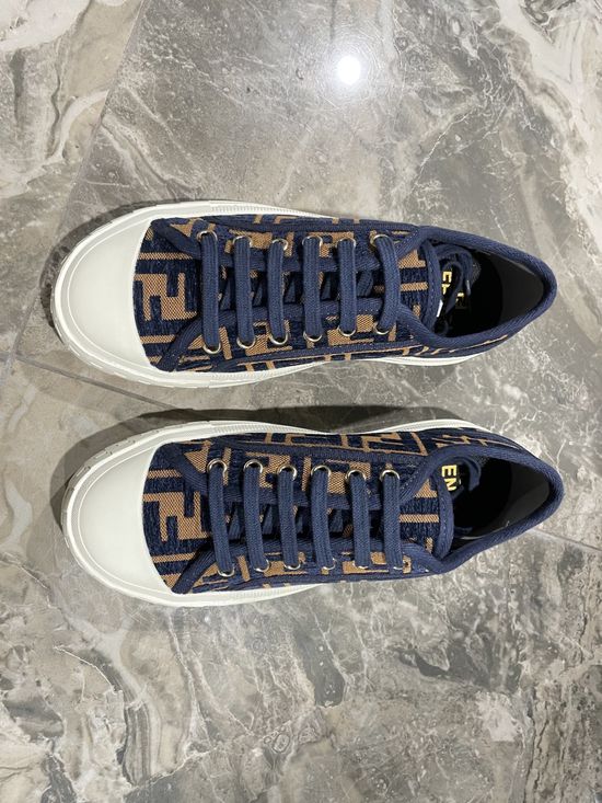 Fendi Classic Monogram Upper Breathable Lightweight Casual Skate Shoes
