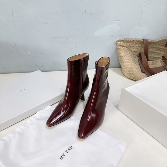 By far Side Zipper Pointed Toe Stiletto Ankle Boots Soft Durable