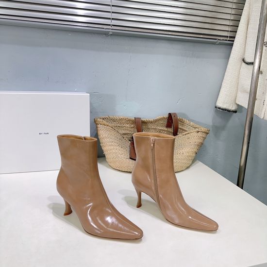 By far Side Zipper Pointed Toe Stiletto Ankle Boots Soft Durable
