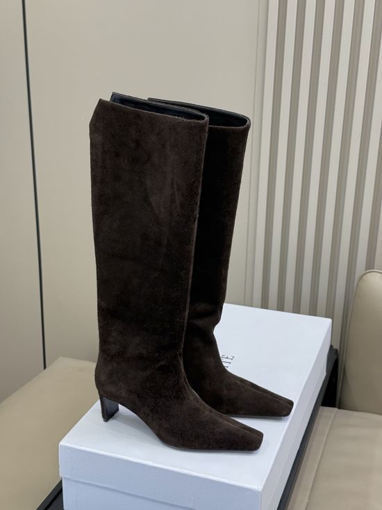Khaite Premium Slim Fit Genuine Leather Calf High Boots