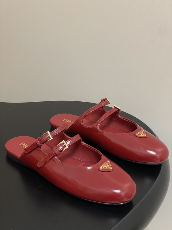Prada Patent Leather Mary Jane Ballet Flats with Buckle
