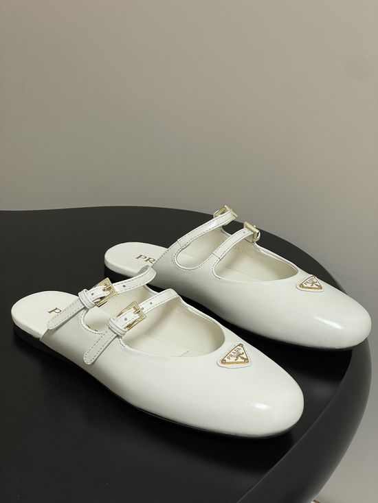 Prada Patent Leather Mary Jane Ballet Flats with Buckle