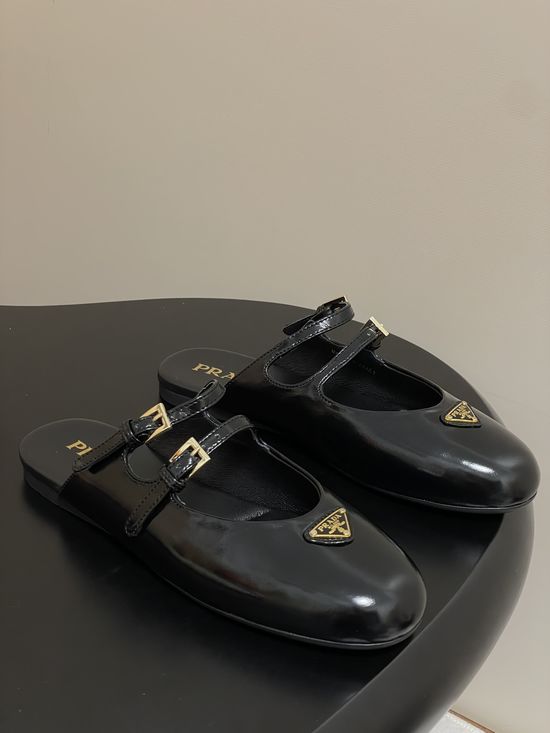 Prada Patent Leather Mary Jane Ballet Flats with Buckle