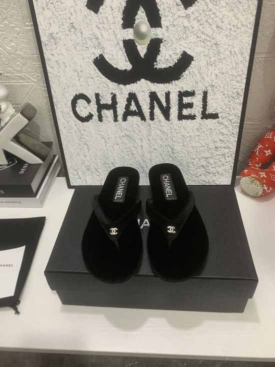 Chanel Premium Flip Flops Soft Sheepskin Upper Leather Sole