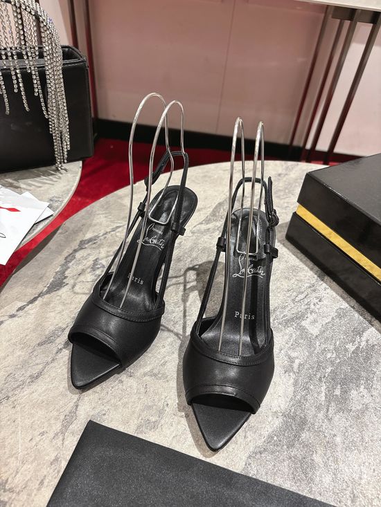 Christian Louboutine Crystal Pointed Toe Slingback High Heel Sandals