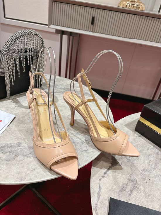 Christian Louboutine Crystal Pointed Toe Slingback High Heel Sandals