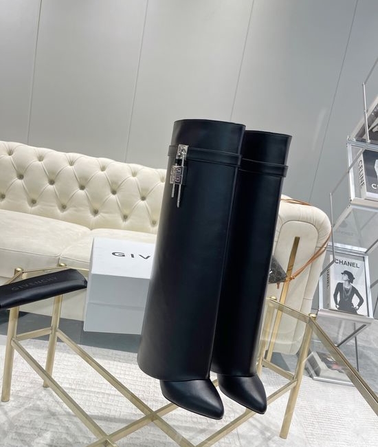 Givenchy Premium Rhinestone Buckle Tall Boots Genuine Leather
