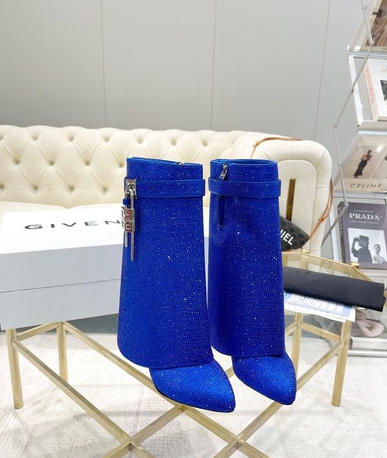 Givenchy Premium Rhinestone Buckle Ankle Boots Genuine Leather