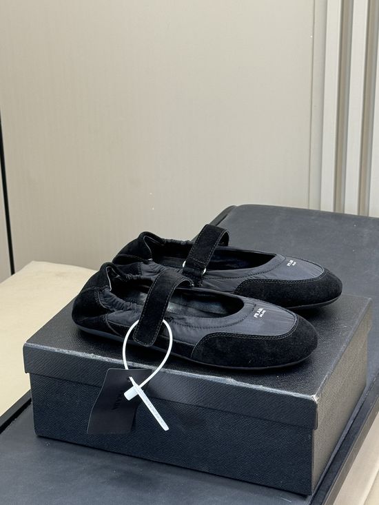 Prada Suede Nylon Stitched Sneakers Lambskin Lining Ultra Light Comfort