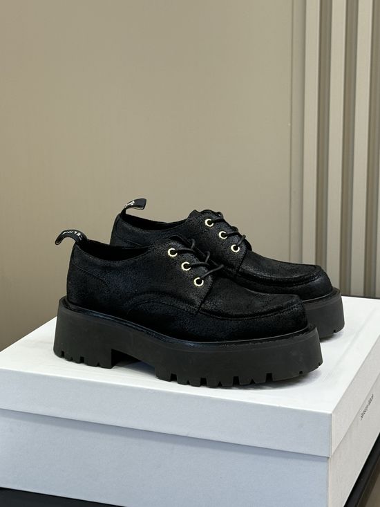 Celine Genuine Leather Loafers Thick Sole Height Increasing Versatile