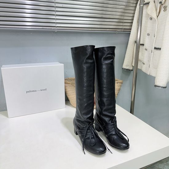 Alo Convertible Chunky Heel Knee High Leather Boots