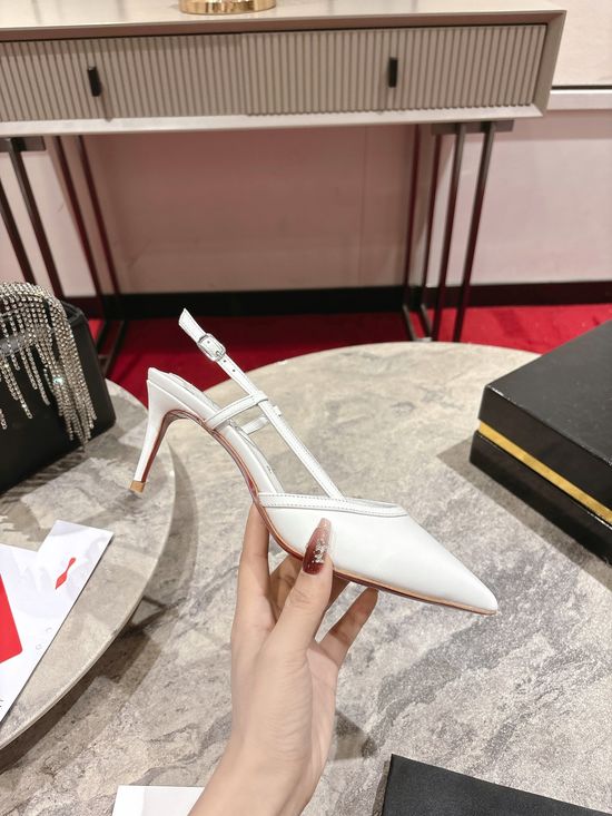 Christian Louboutine Crystal Embellished Pointed Toe Slingback Sandals