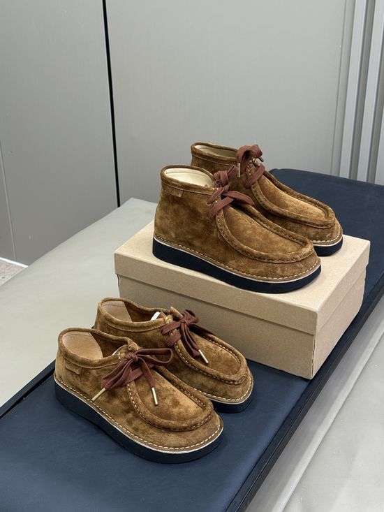 Loewe Suede High-top Casual Shoes Lambskin Insole Comfortable Retro