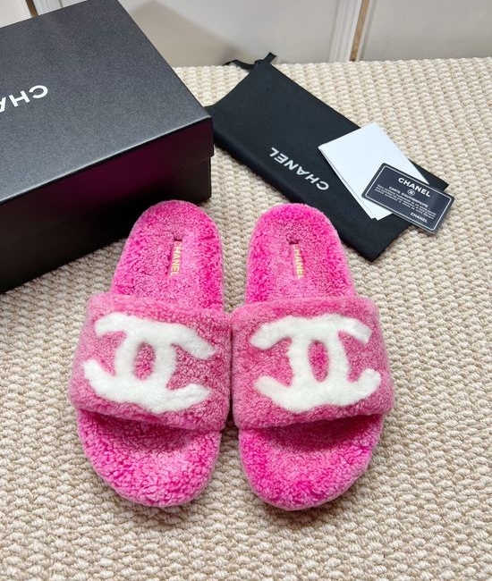 Chanel Genuine Lambswool Lined Non-slip Casual Slippers