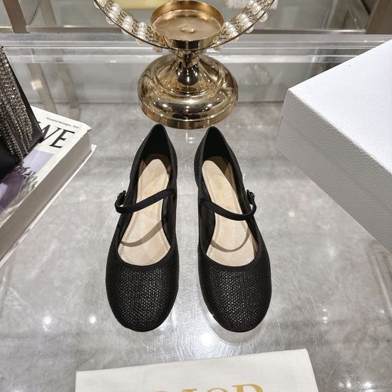 Christian Dior Satin Bow Flat Ballet Shoes Soft Sheepskin Lined
