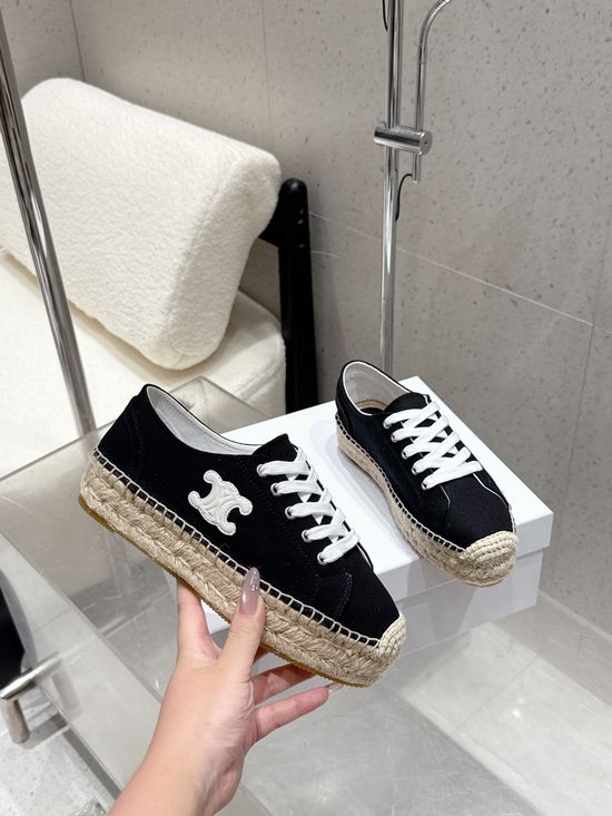 Celine Premium Espadrille Platform Canvas Casual Comfort Shoes