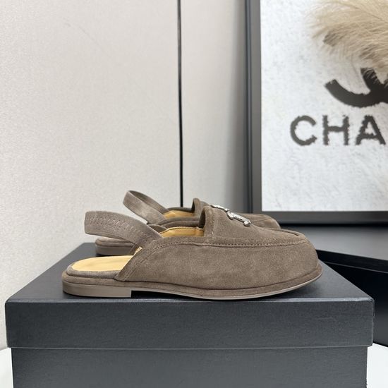 Chanel Suede Mules With Premium Leather Lining And Leather Sole