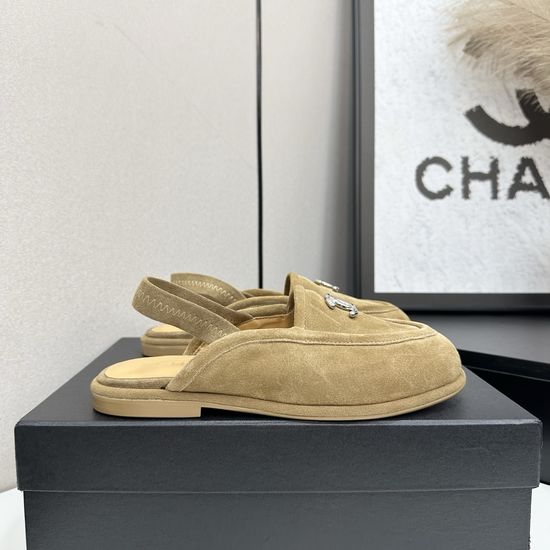 Chanel Suede Mules With Premium Leather Lining And Leather Sole