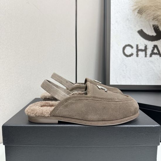 Chanel Suede Mules With Premium Leather Lining And Leather Sole