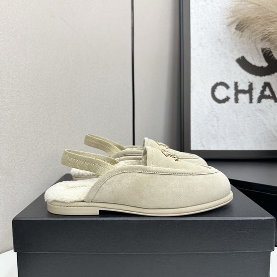 Chanel Suede Mules With Premium Leather Lining And Leather Sole