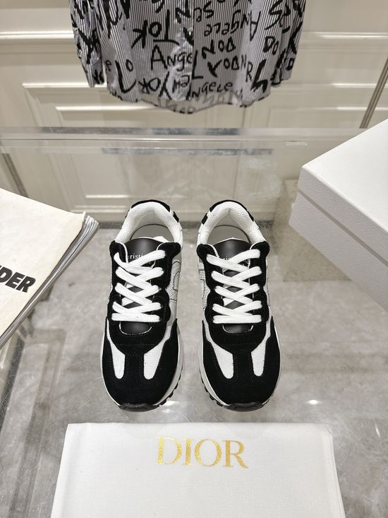 Christian Dior Suede Mesh Casual Sneakers Breathable Lightweight Comfortable Shoes
