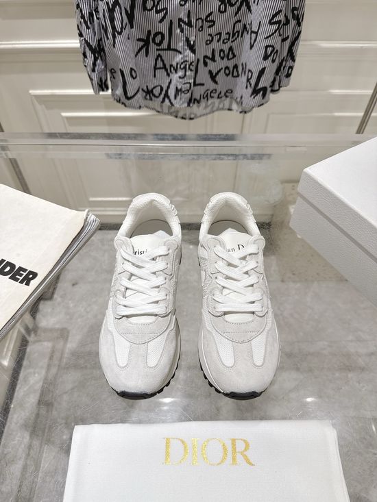 Christian Dior Suede Mesh Casual Sneakers Breathable Lightweight Comfortable Shoes