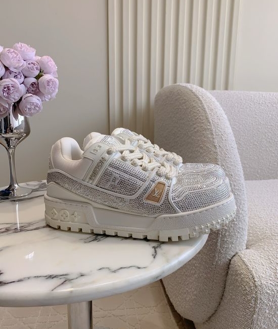 Louis Vuitton LV Rhinestone Decor Low Top Casual Sneakers Premium Quality